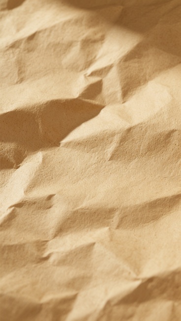 一张复古牛皮纸材质的背景，纸张表面带有明显的粗颗粒质感，呈现出中等程度的自然褶皱，整体色调为温暖的米黄色，局部因光线照射形成浅褐色的阴影，营造出陈旧而富有质感的氛围。预览效果