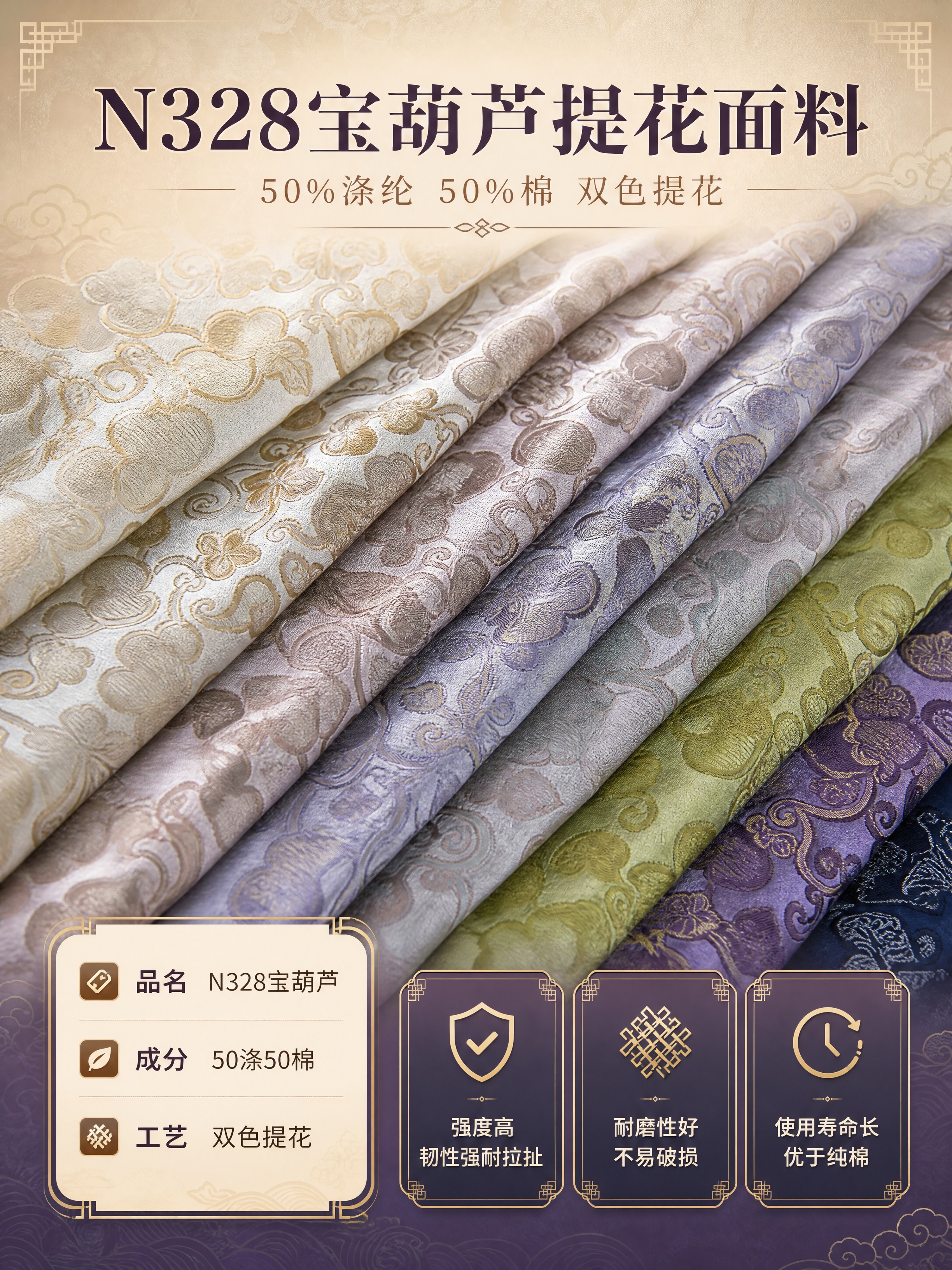 [商品] 使用【图4】多色宝葫芦提花面料合集；商品处理：保留每… - 图片创意预览