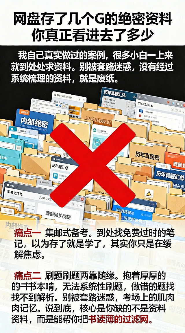 将画面中的网盘文件夹截图尺寸缩小，将正文里的痛点一、痛点二分段落分开展示，其他元素保持不变
