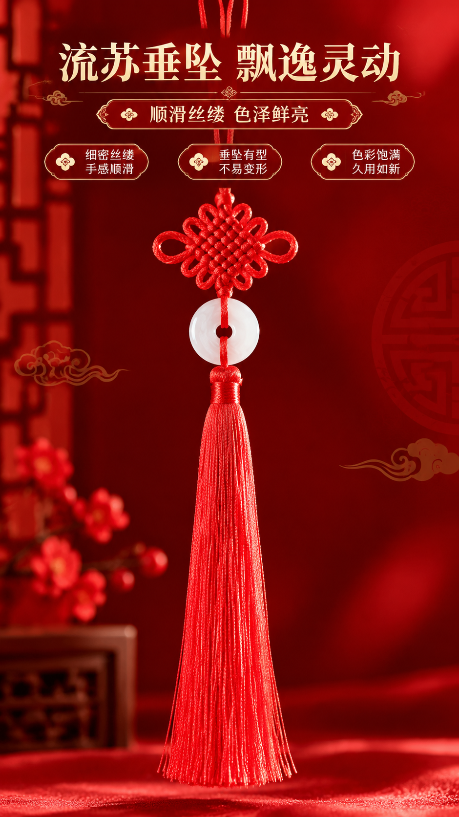 [商品] 使用【图1】6盘中国红中国结挂件（配树脂玉片）；保留… - 图片创意预览