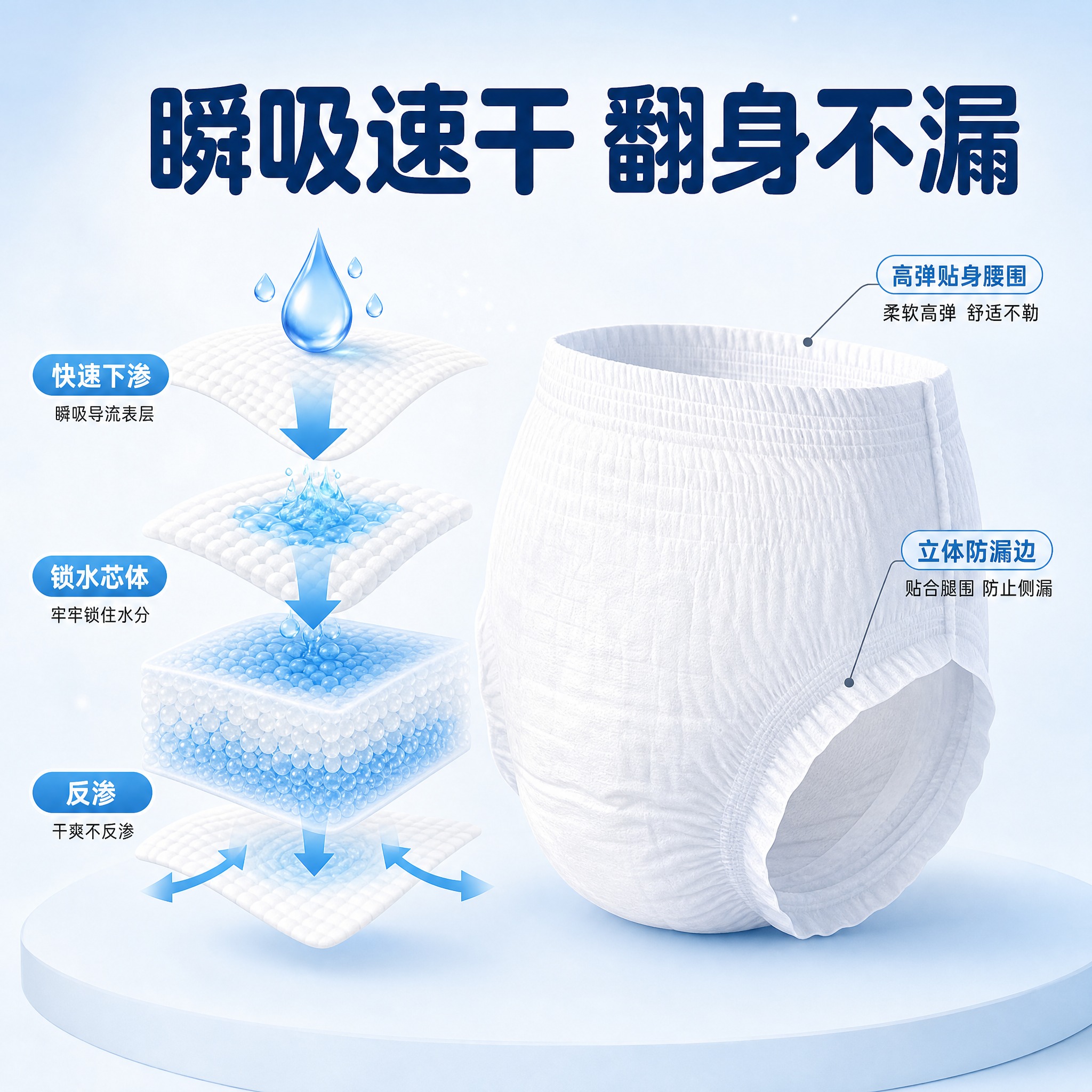 [主图-2] 安睡裤核心功能图 吸收机理可视化 瞬吸速干 防侧… - 图片创意预览