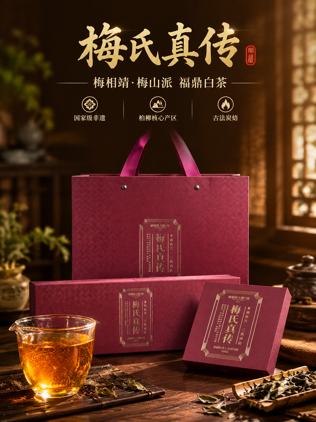 [商品] 使用【图2】梅氏真传酒红色手提袋、【图3】酒红色长条… - 图片创意预览