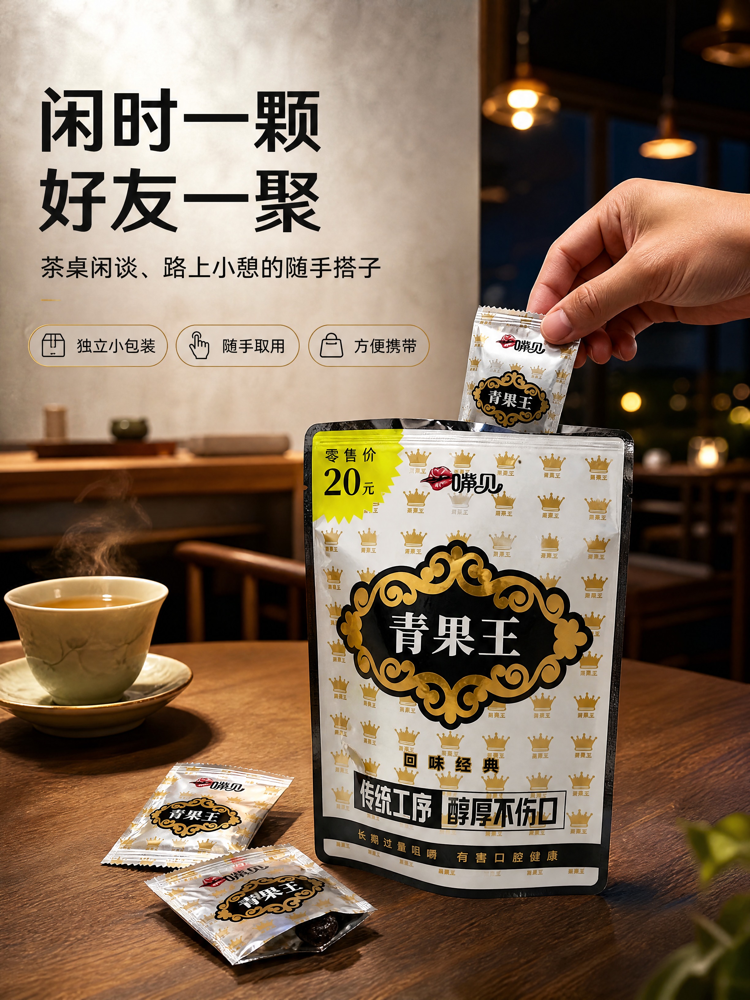 【商品】使用【图1】槟榔产品包装作为画面中景主体之一，包装正面… - 图片创意预览