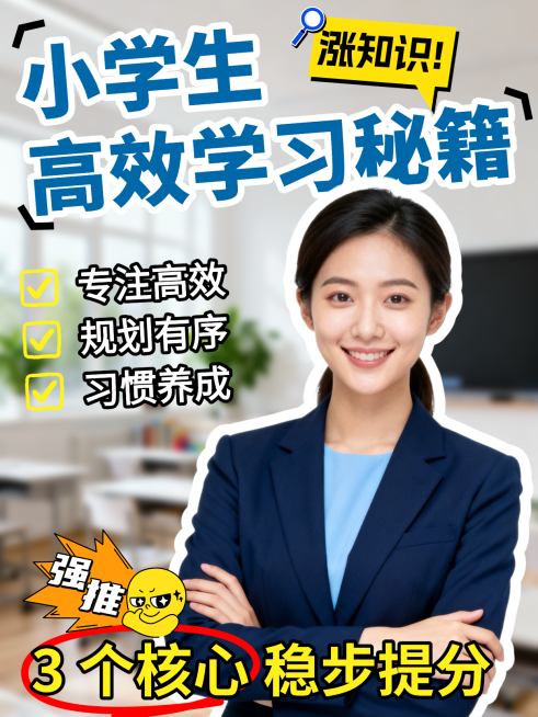 学生知识分享干货大字人像小红书封面预览效果