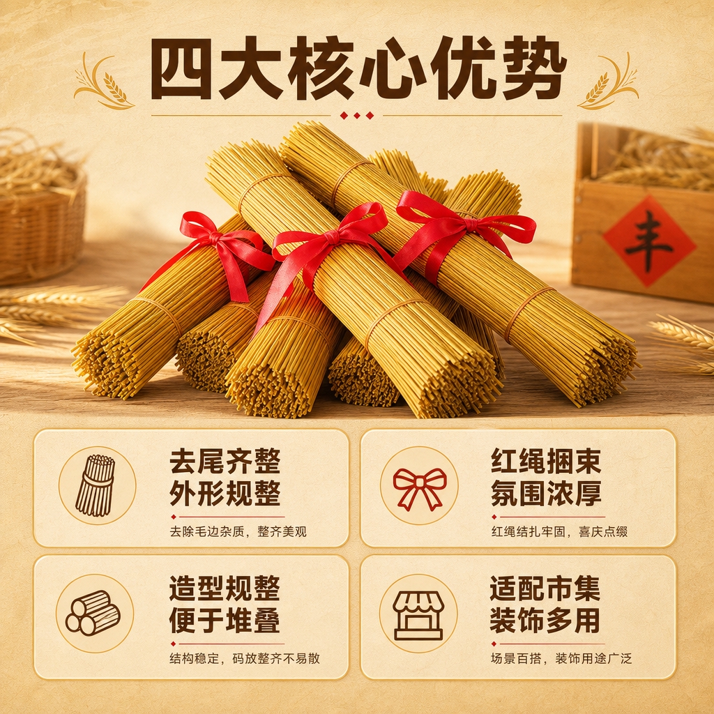 [商品] 使用【图4】去尾稻草捆红绳款；保留干稻草金黄色材质、… - 图片创意预览