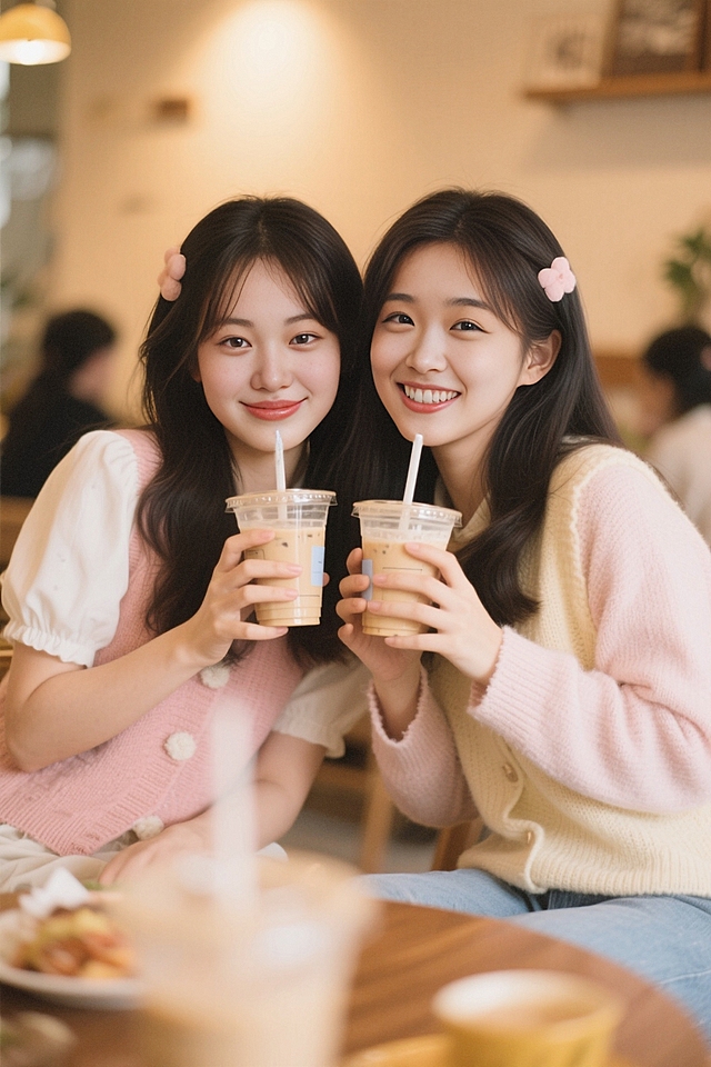 假装和宝贝的合照