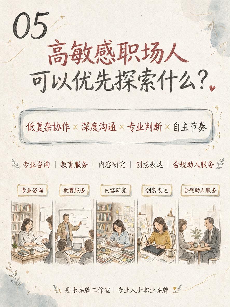 竖版小红书图文内页，尺寸比例3:4，现代职业咨询手绘信息图风格… - 图片创意预览