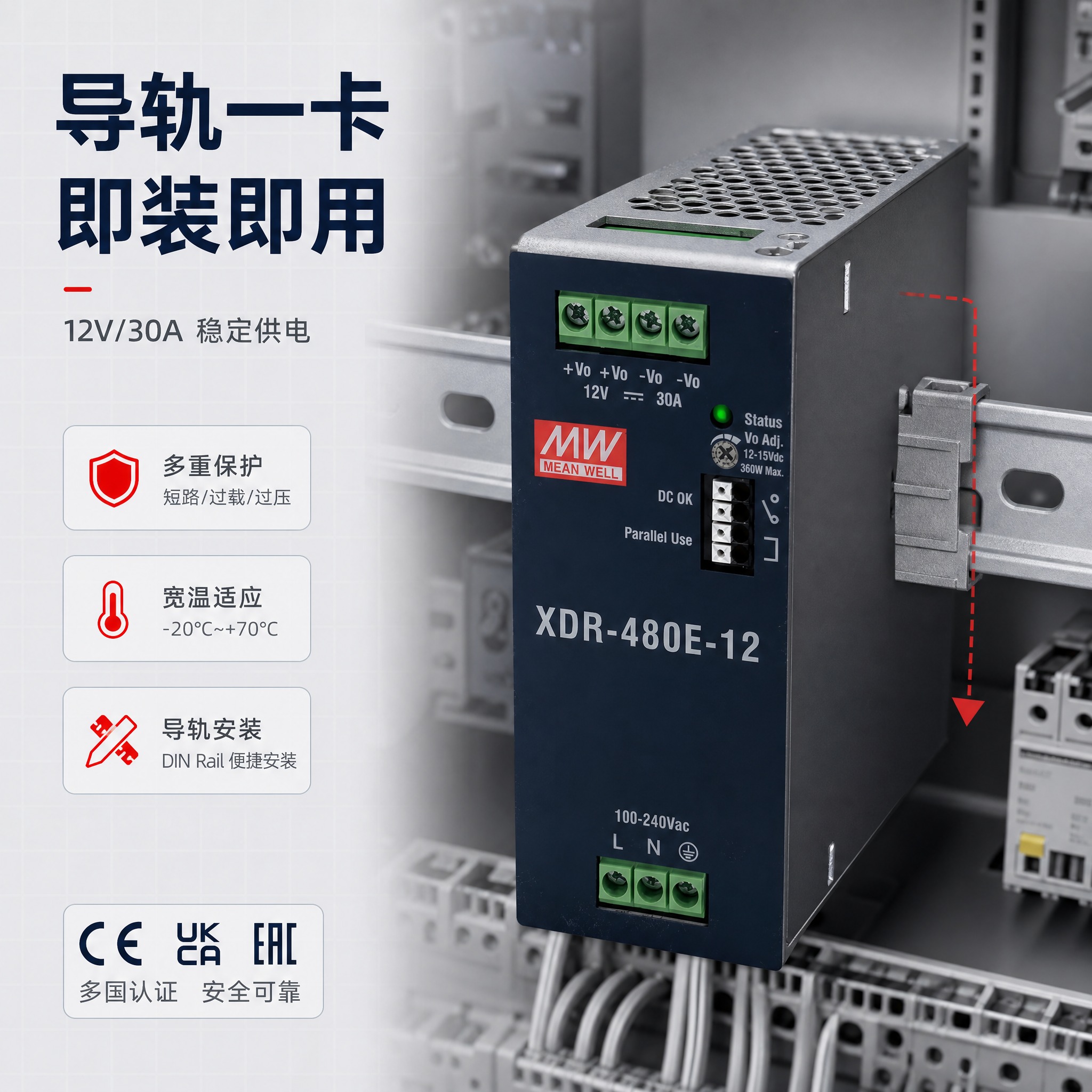 [主图-4] 真实安装场景图：展示产品安装固定在工业控制柜DI… - 图片创意预览
