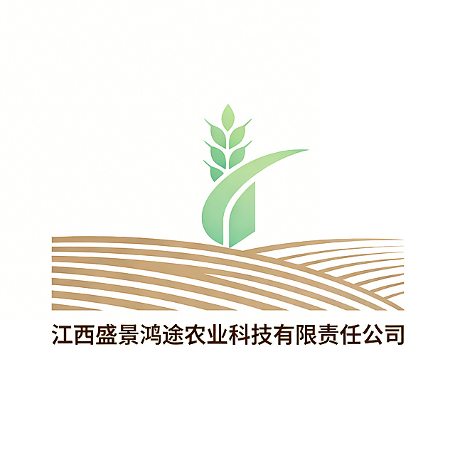重新为江西盛景鸿途农业科技有限责任公司设计公司logo，公司主营农产品，要求设计风格简约大方，具有高识别度，换一种设计思路，logo结合农田与丰收元素，整体极简现代，适合农产品企业品牌使用，配色自然清新，融入大地和禾苗元素，体现农业科技属性