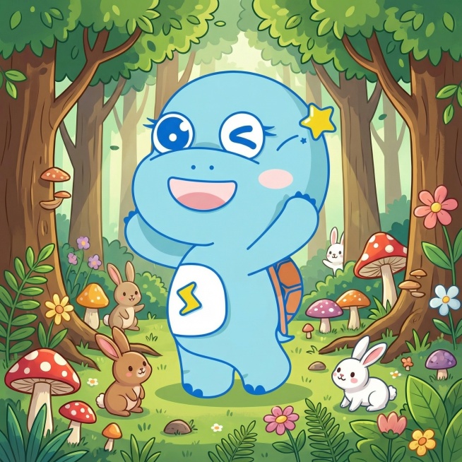 保持主体不变，加上合适的背景，背景要卡通一点，多做几张预览效果