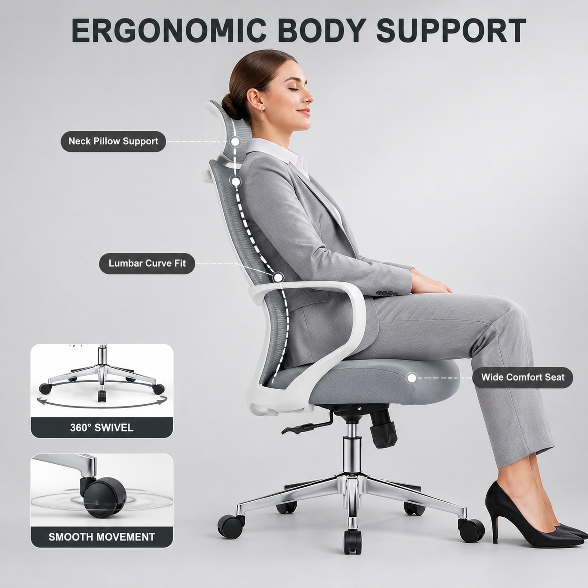 [Main Image 2] Ergonomic mesh o… - 图片创意预览