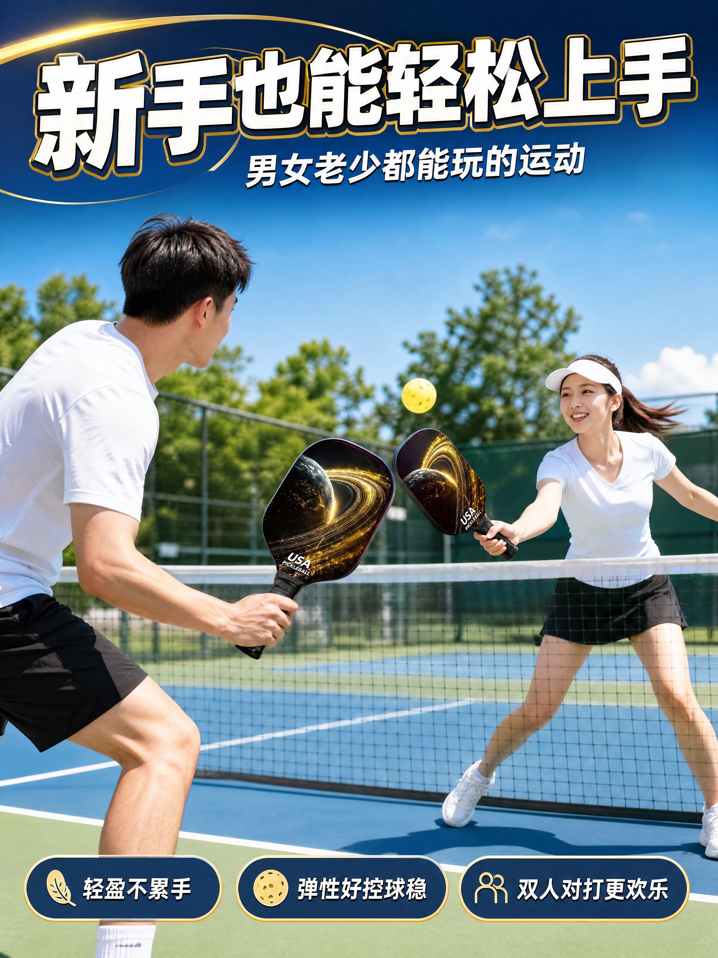 [商品] 使用【图1】宇宙款匹克球拍；保留球拍宇宙星空图案、U… - 图片创意预览
