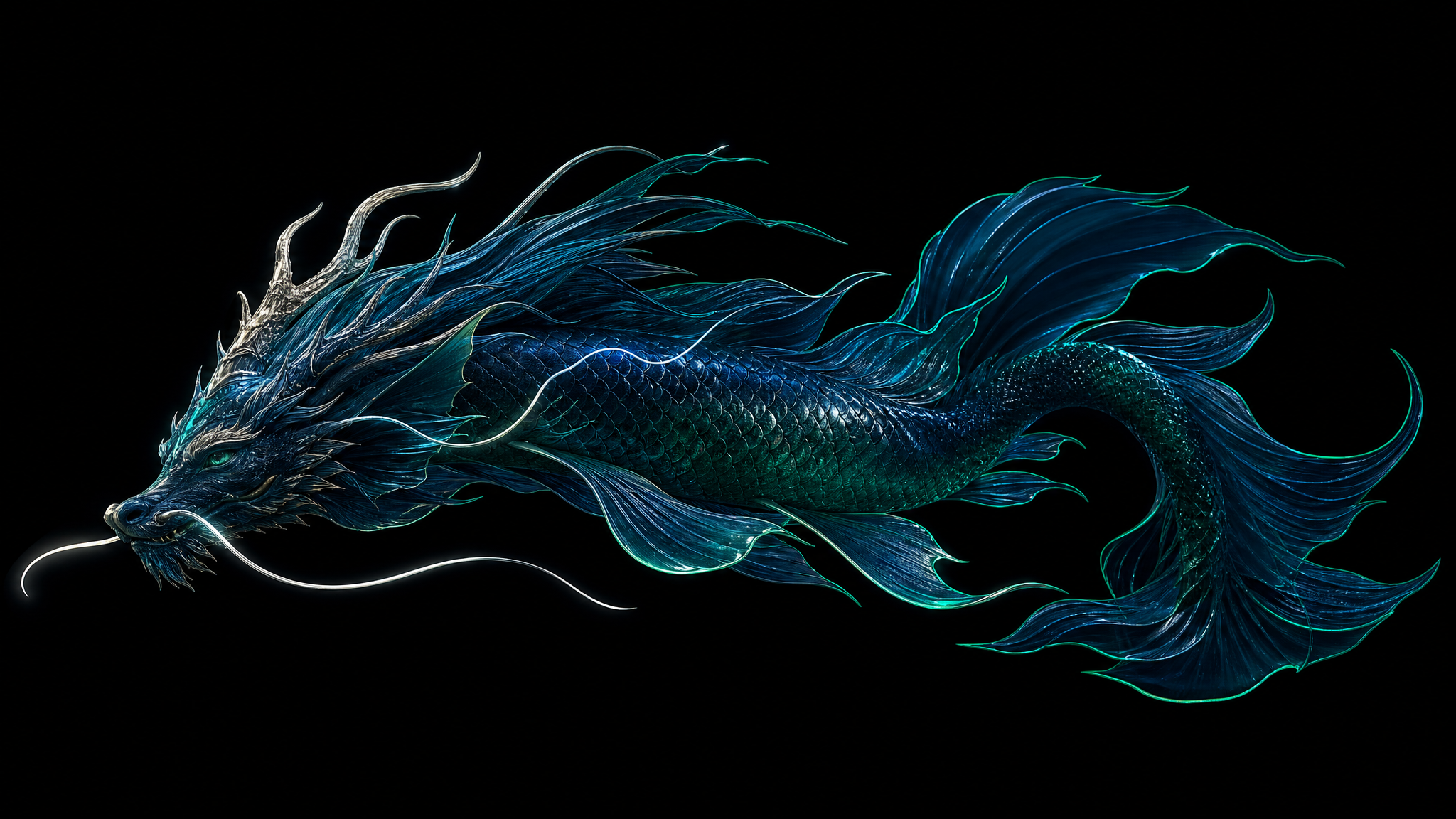 参考图中形象生成鳌鱼，深海潜游姿态，身体舒展呈流线型，神秘深邃… - 图片创意预览