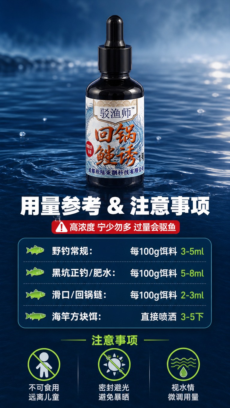 [商品] 使用【图1】驳渔师回锅鲢诱1号黑色滴管瓶产品；保留黑… - 图片创意预览