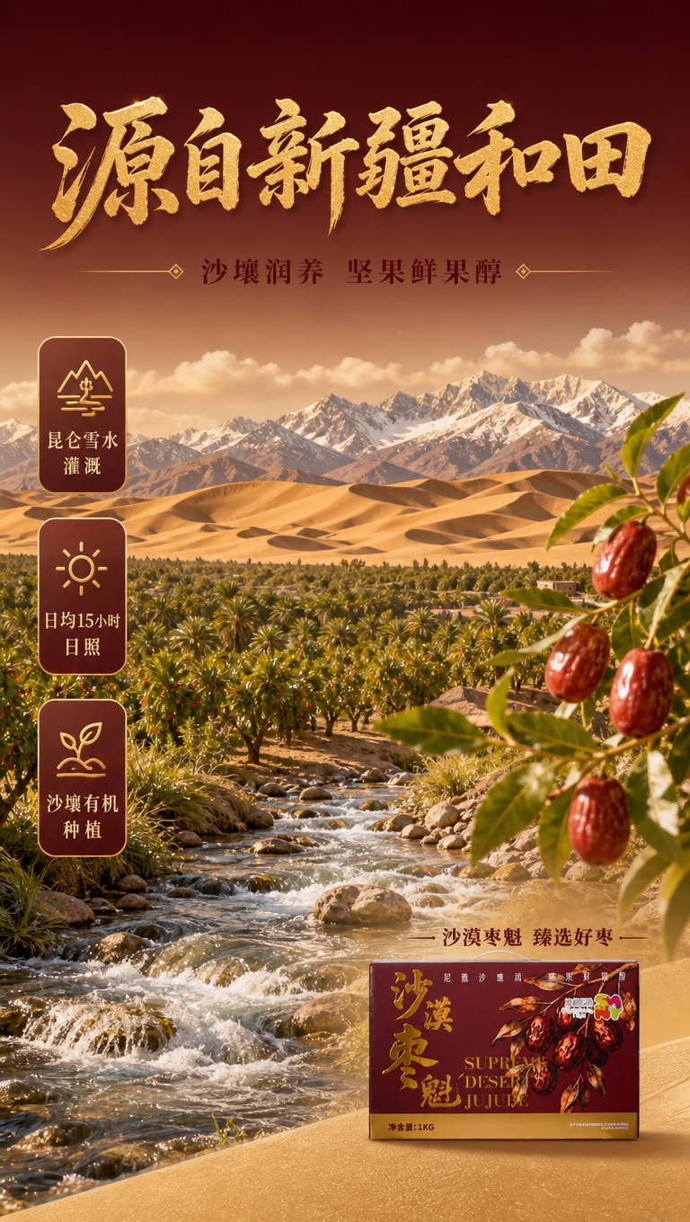 [商品] 使用【图2】沙漠枣魁礼盒正面图作右下角辅助露出；保留… - 图片创意预览