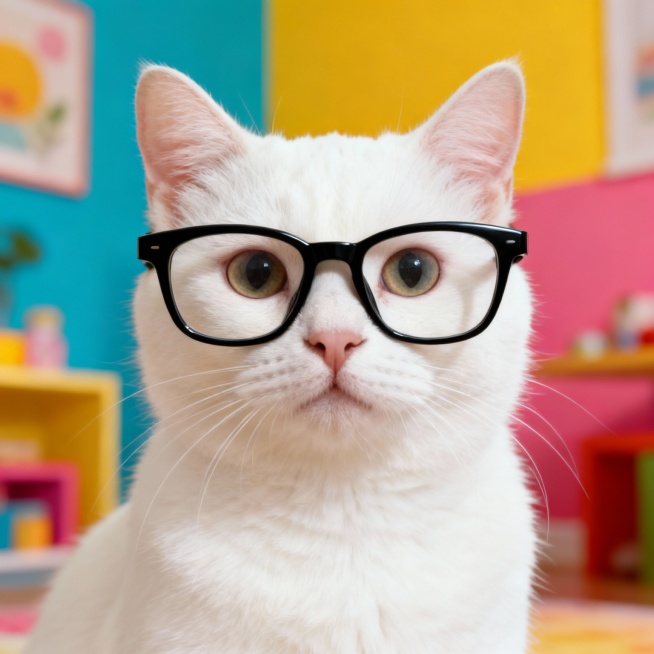 帮我生成20个甜美写实风格的萌宠照片，包含戴着黄色小鸭帽的橘猫、架着黑框眼镜的白猫、扮作蒙娜丽莎的猫咪、喝咖啡戴墨镜的白猫，以及吐舌头的柴犬、吹泡泡的橘猫、头顶肉骨头的小狗等多样角色，背景涵盖室内与蓝预览效果