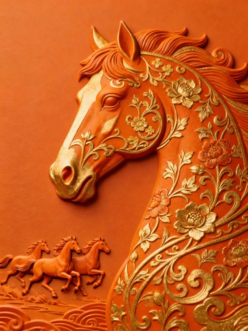 红色部分改成橙色，金色部分不变，超高清8K预览效果