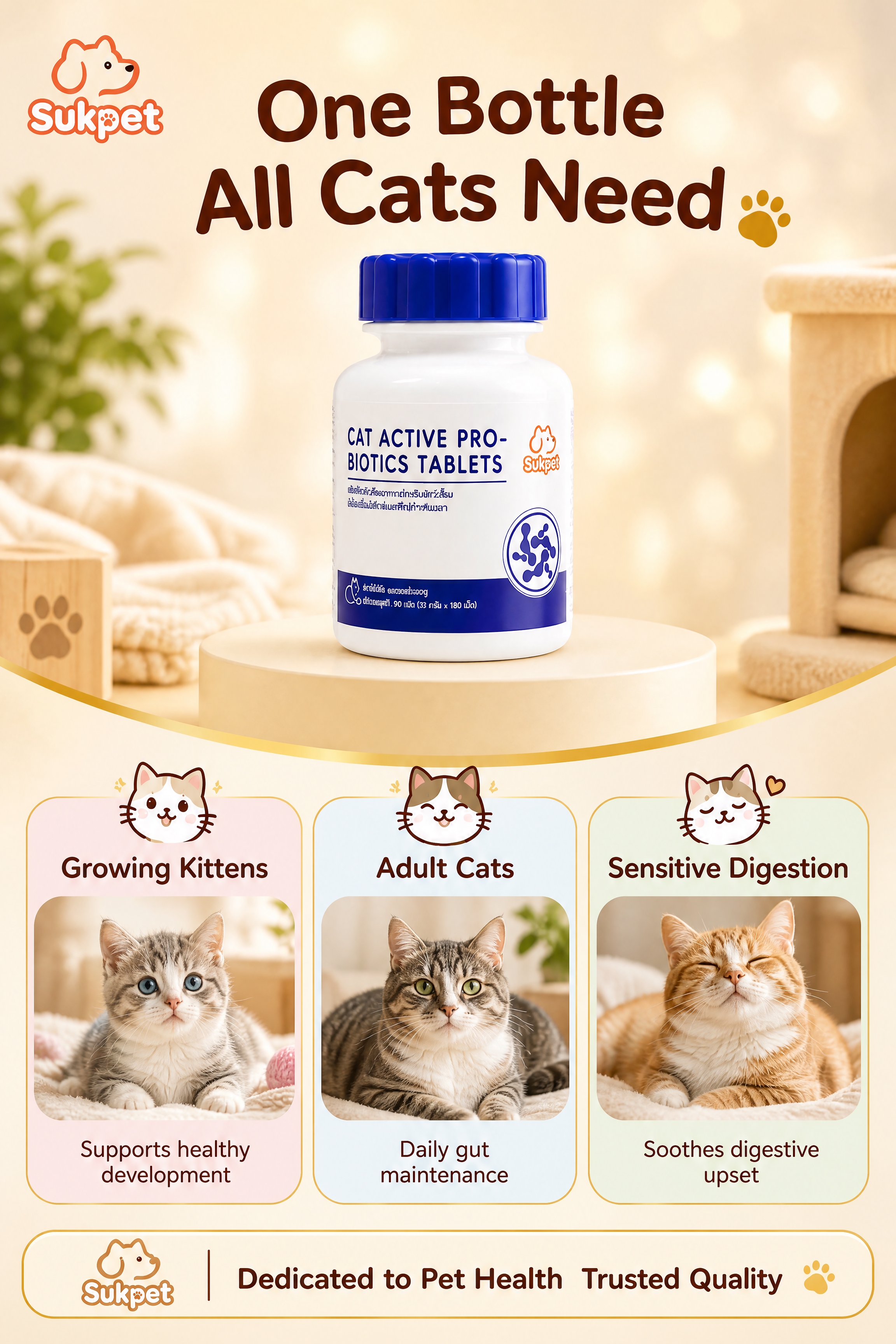 [商品] 使用【图6】猫用活性益生菌片白色药瓶，蓝色瓶盖，瓶身… - 图片创意预览