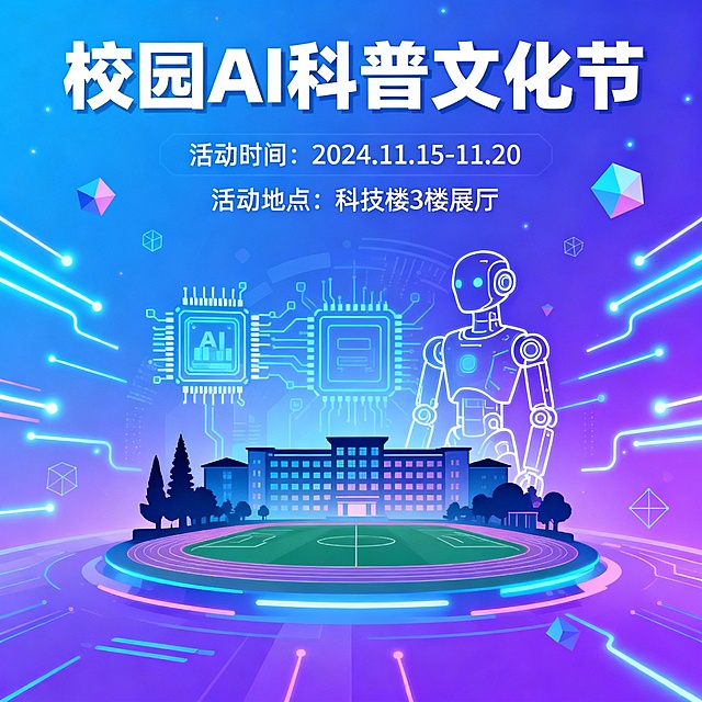 “校园 AI 科普文化节”主题海报。
