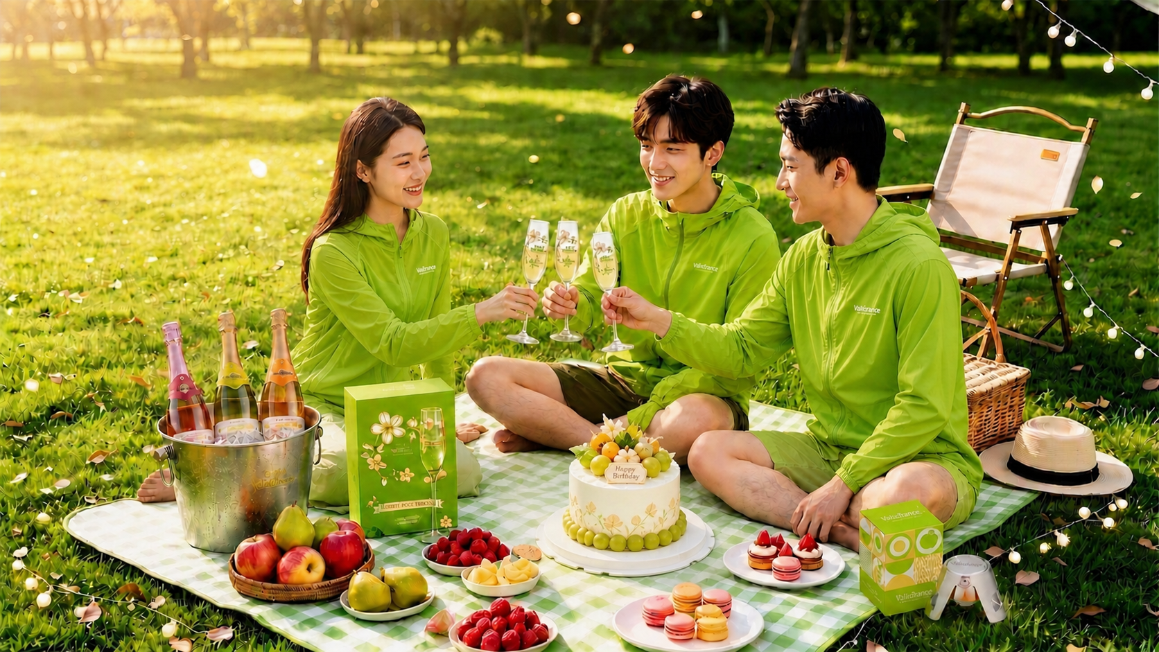 将图中左侧女生的白色防晒衣和右侧男生的浅蓝色防晒衣都统一换成和… - 图片创意预览