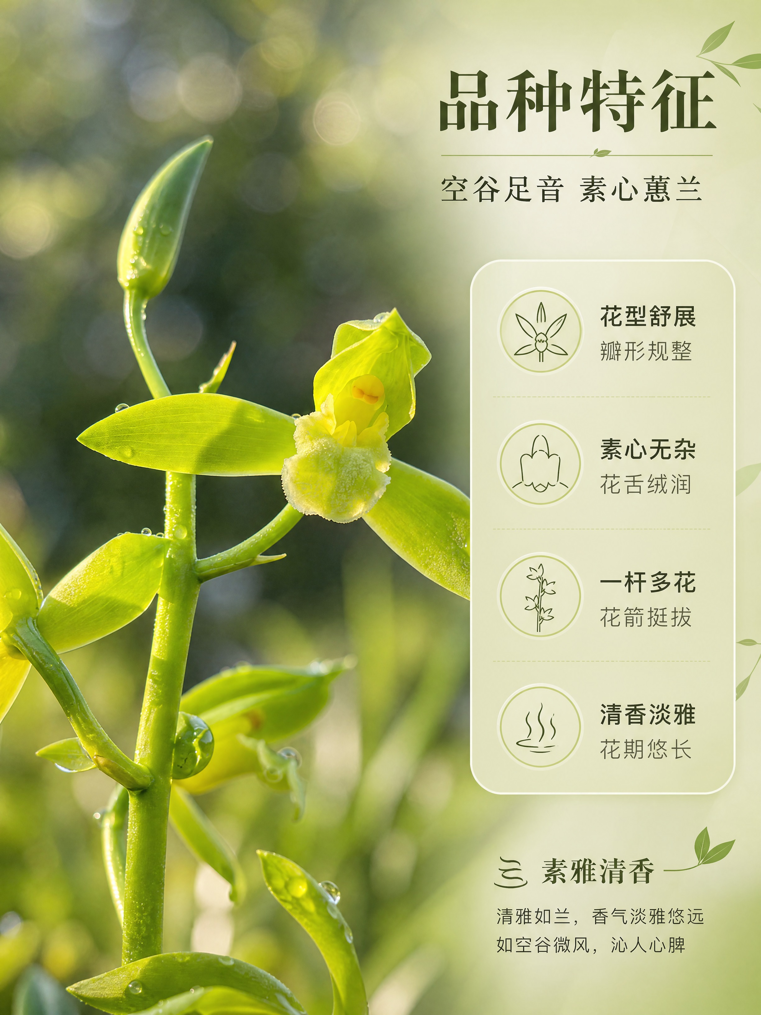 [商品] 使用【图1】蕙兰「空谷足音」花朵微距特写；保留黄绿色… - 图片创意预览
