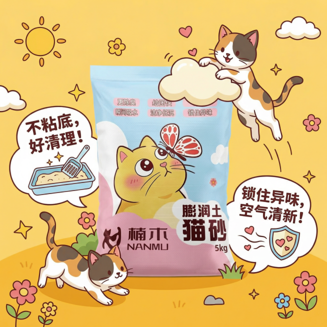 我是在拼多多卖猫砂的 帮我设计十张主图 可爱一点 最好有小猫预览效果