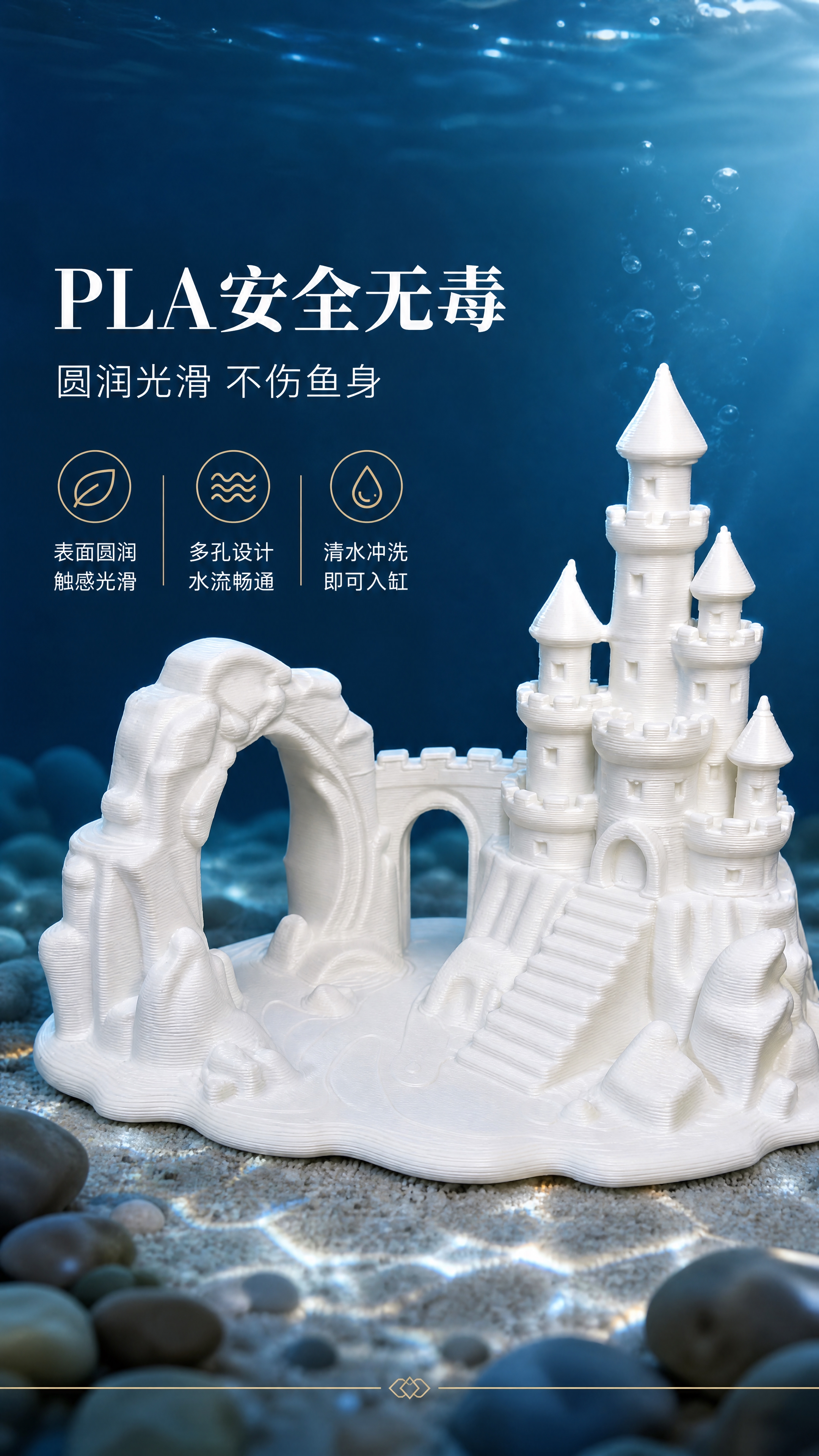 [商品] 使用【图1】白色城堡鱼缸躲避屋进行图生图；保留四座高… - 图片创意预览