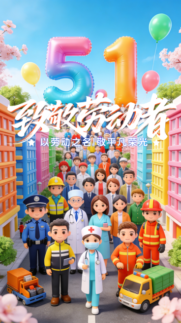 五一劳动节节日祝福海报预览效果