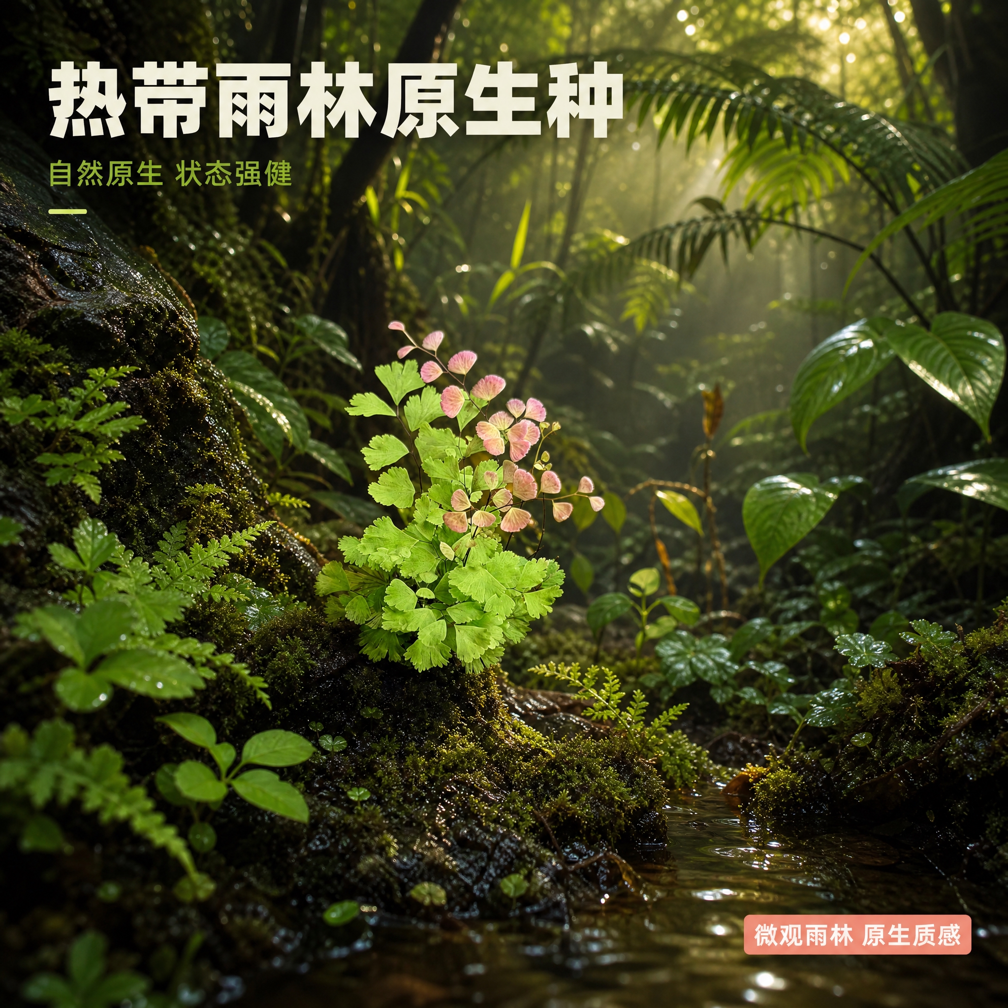 [主图-6] 热带雨林原生环境氛围图，强化柔情铁线蕨的原生地属… - 图片创意预览