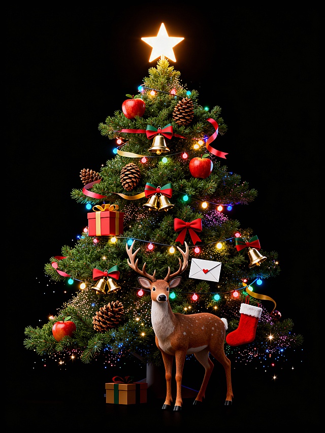 一键随机生成经典的圣诞树，实在爱不释手，抽卡根本挺不下来，太好看啦！