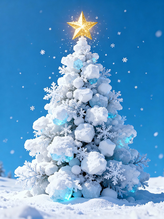 冬季雪花圣诞树