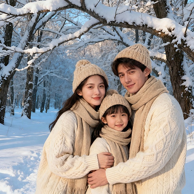 把图片里模特戴的帽子和围巾颜色变浅一点