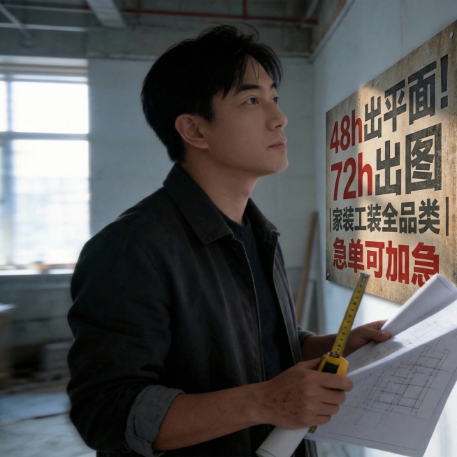 48h 出平面！72h 出图｜家装工装全品类｜急单可加急预览效果