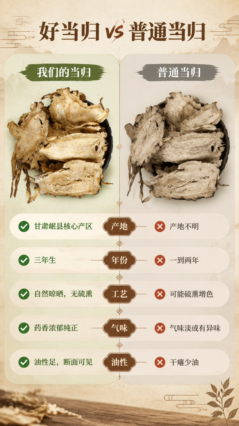 [商品] 使用【图1】当归片特写图；保留当归片的自然形态、棕褐… - 图片创意预览
