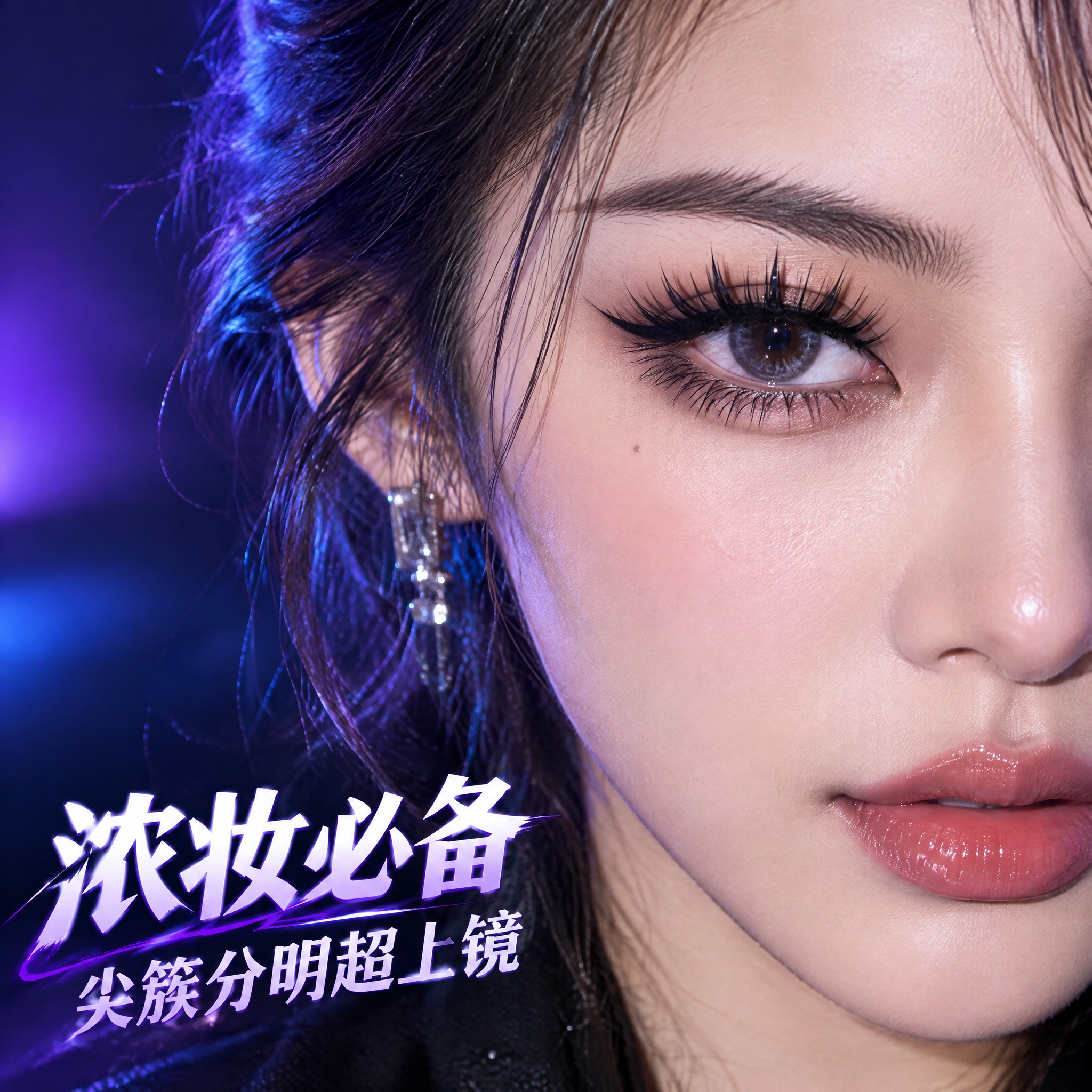 淘宝天猫电商主图，1:1正方形，2K高清，真人美妆风格，年轻女… - 图片创意预览