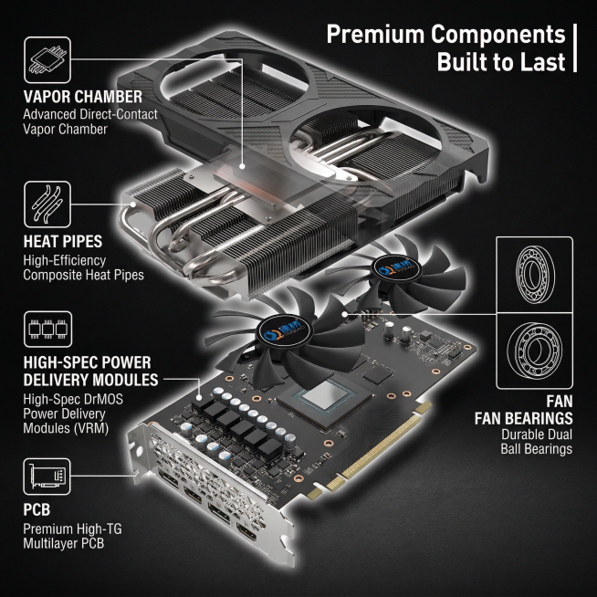 Technical exploded view of NVIDIA RTX 3060 graphics card, transparent perspective of heatsink shell,预览效果
