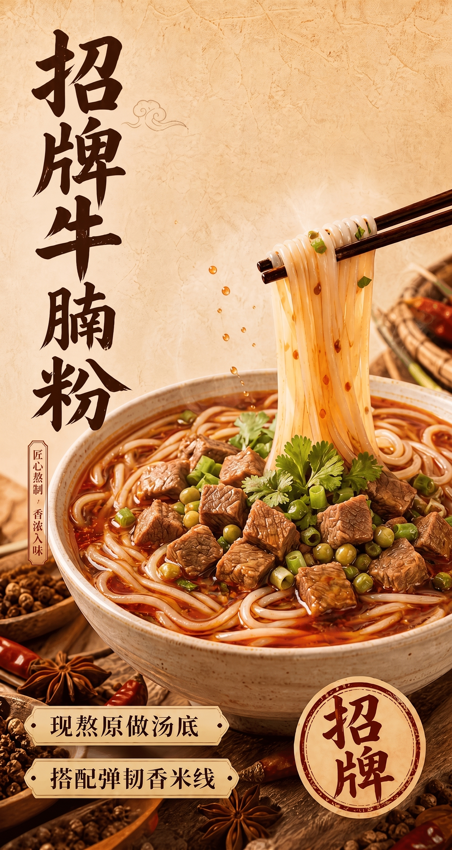牛腩粉的图片修改一下，把牛杂去掉，牛腩小块一点 - 图片创意预览