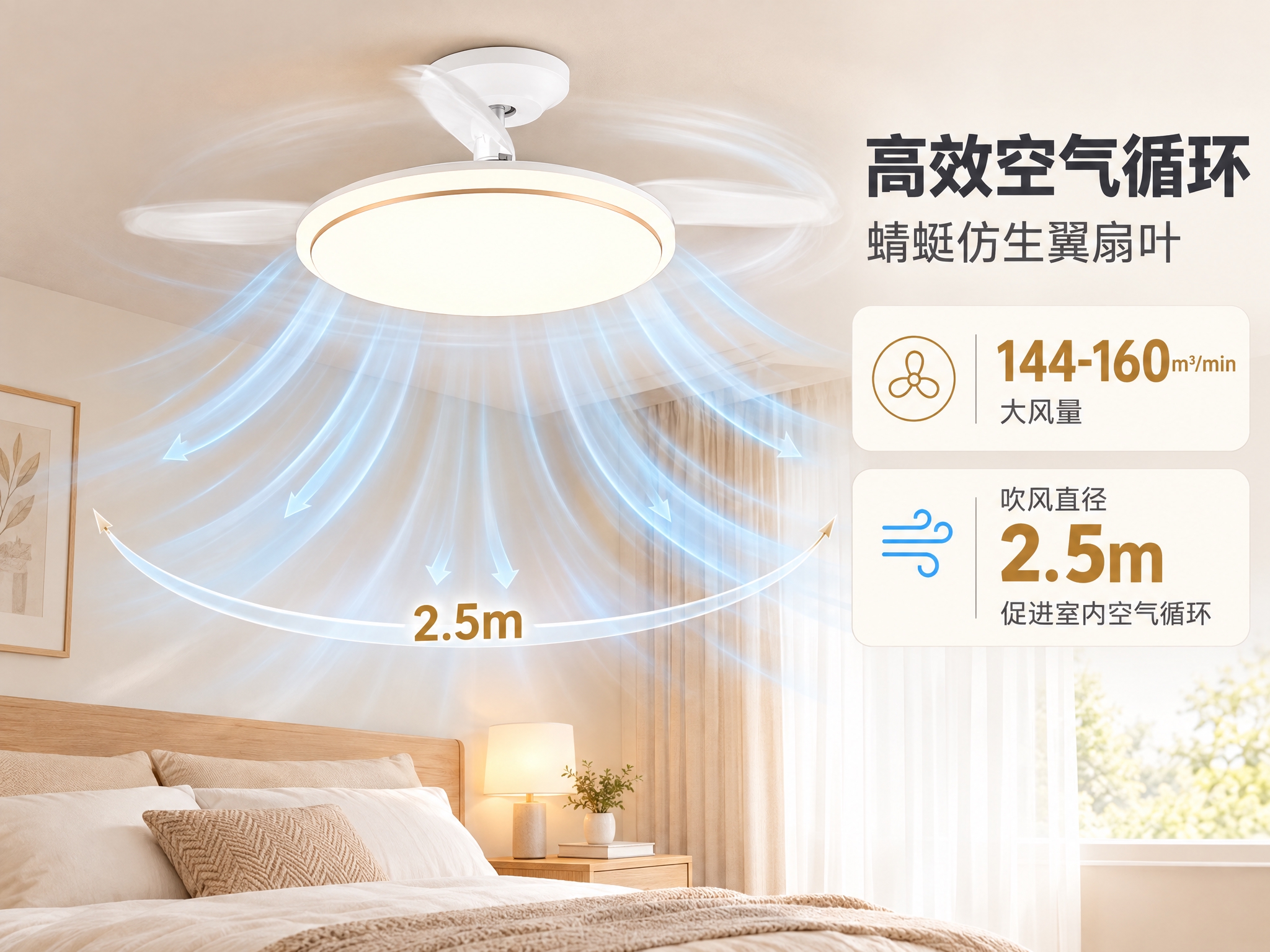 [详情页1] 高效空气循环卖点 蜻蜓仿生翼扇叶功能展示 [统一… - 图片创意预览