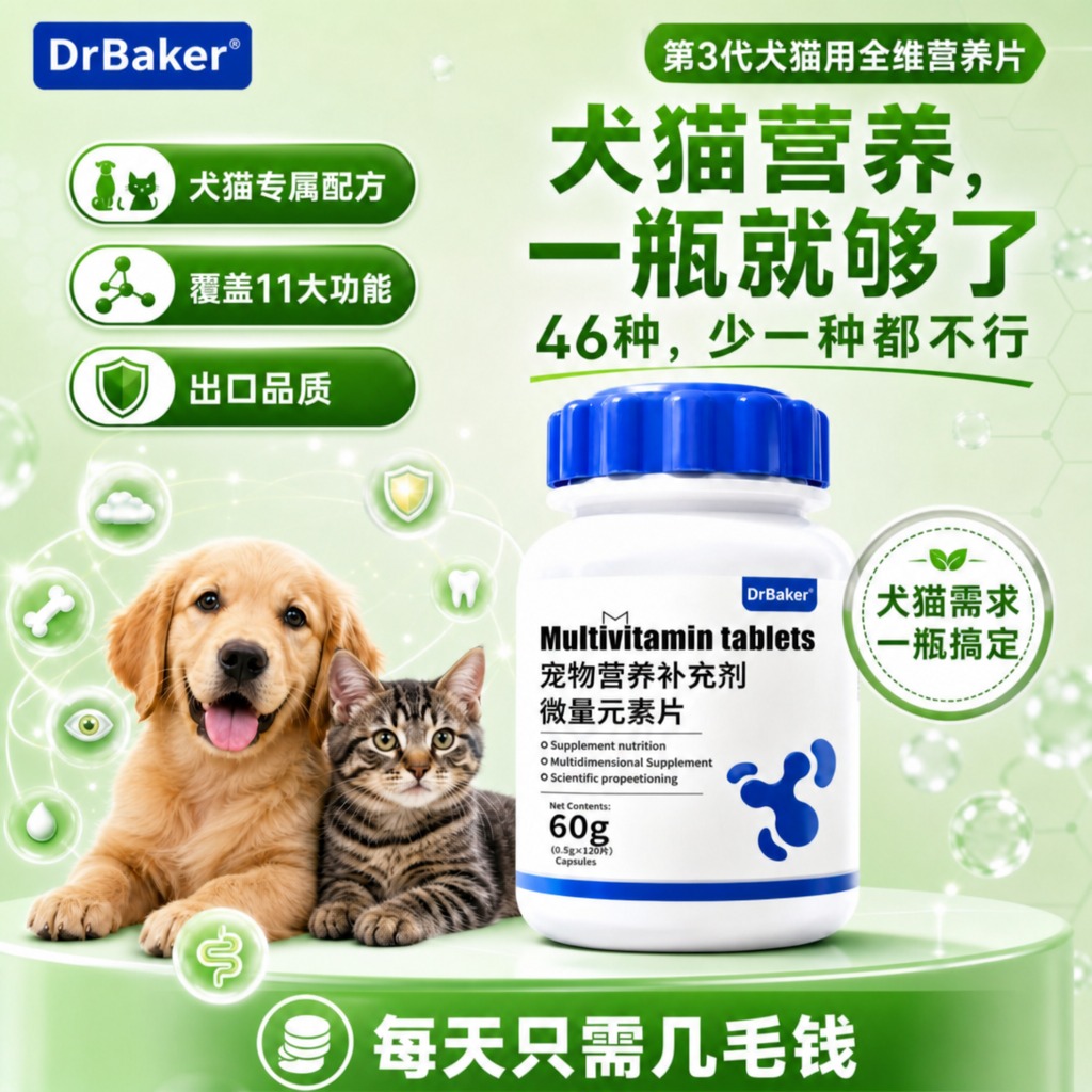 保持这张图片的所有内容、构图、文字、产品、宠物形象完全不变，仅… - 图片创意预览