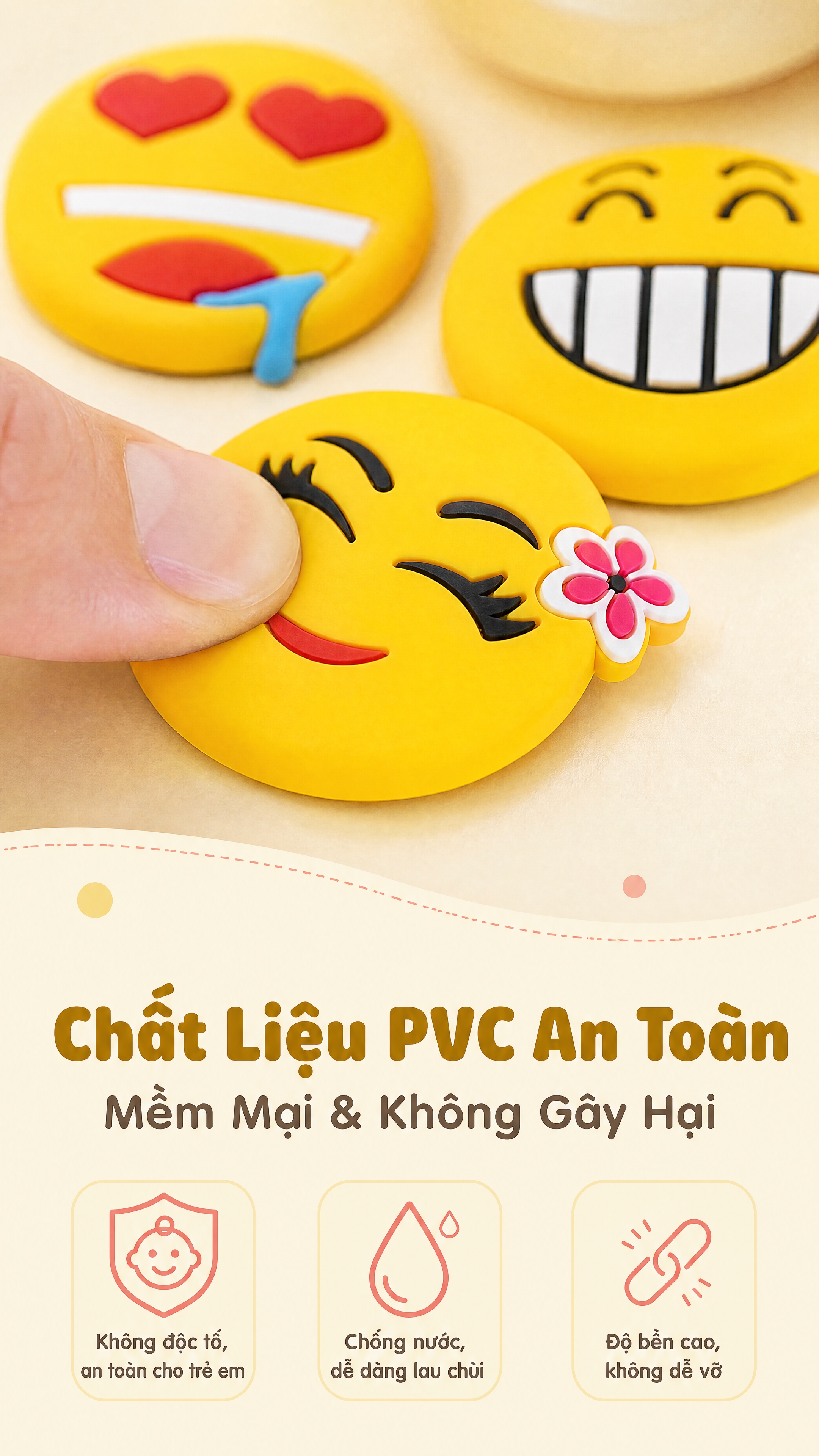[商品] 使用【图1】的emoji表情冰箱贴特写；保留PVC软… - 图片创意预览