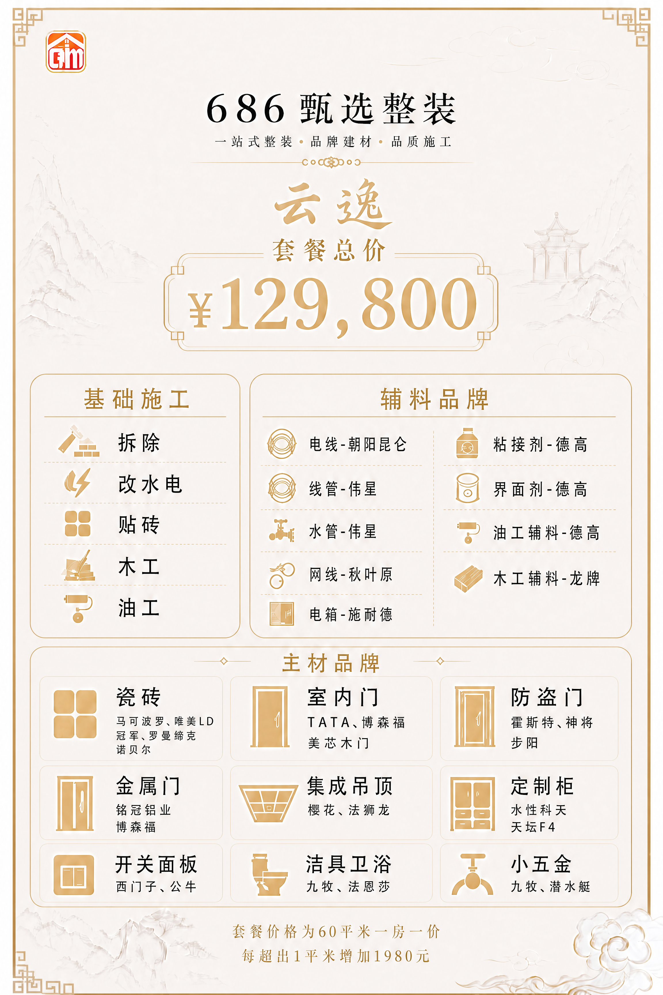 以【图1】为底图，移除左上角LOGO旁边的"686甄选整装"文… - 图片创意预览