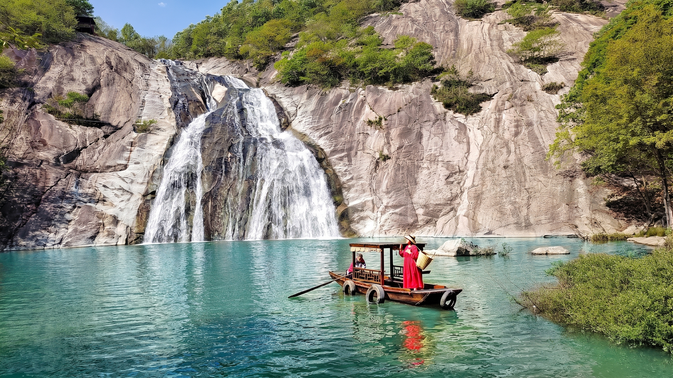 适度加大瀑布的水流，让瀑布水量比原图更充沛一些，水流更明显，但… - 图片创意预览
