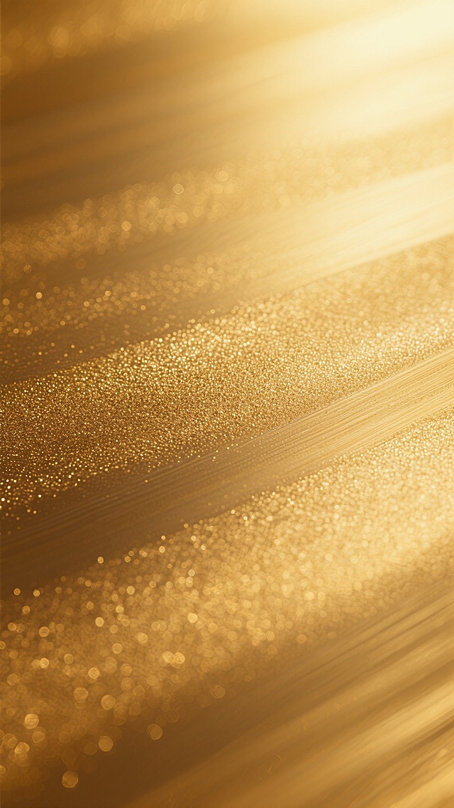 金色金属质感背景，表面带有细腻均匀的磨砂纹理，整体呈现出从顶部高光区域的明亮金黄向底部渐变的暖金色调，光线柔和且均匀分布，营造出奢华而沉稳的氛围，金属表面具有细微的颗粒感和光泽反射，不同区域的纹路呈现出自然过渡的细微差异，整体风格统一为写实的金属材质表现。