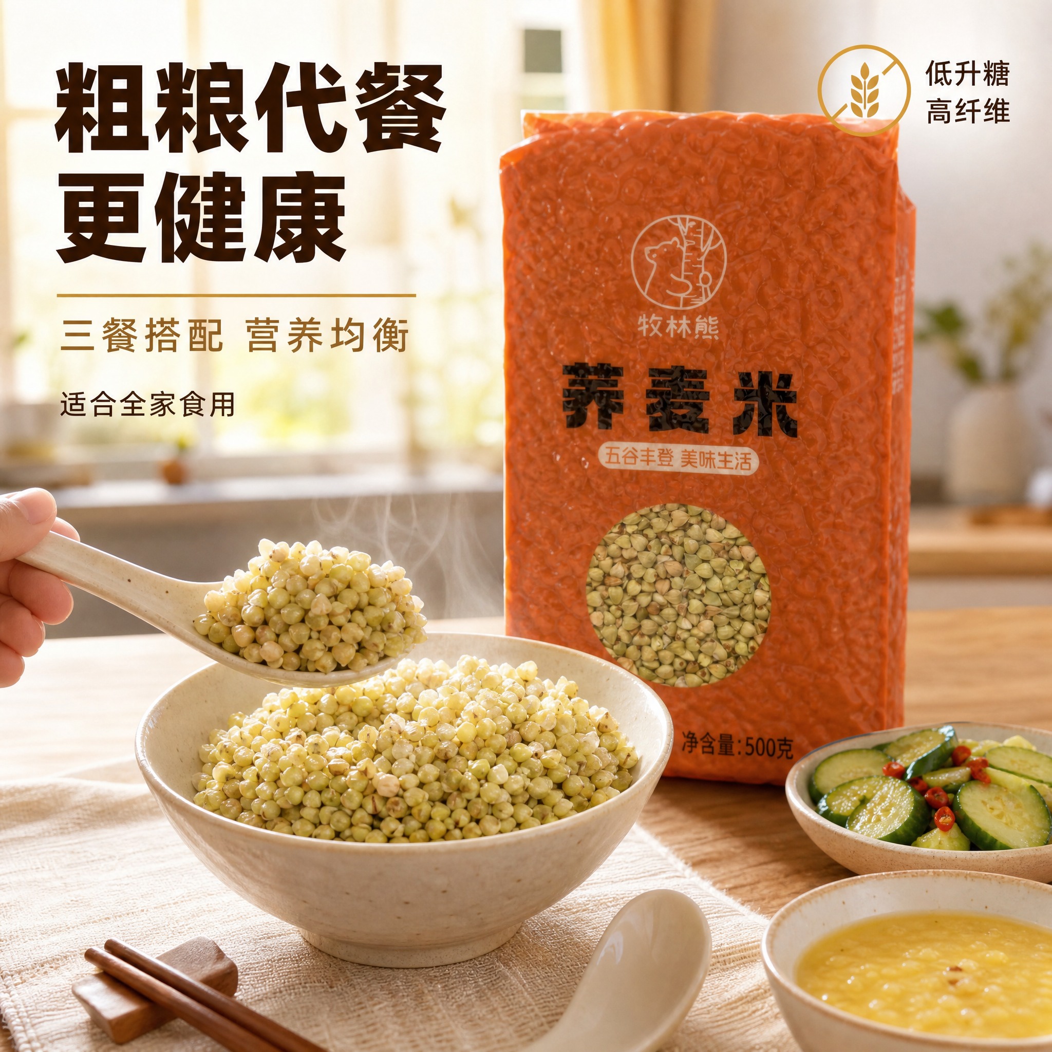 [主图-4] 场景与体验 荞麦米家庭食用场景主图 [统一基调]… - 图片创意预览