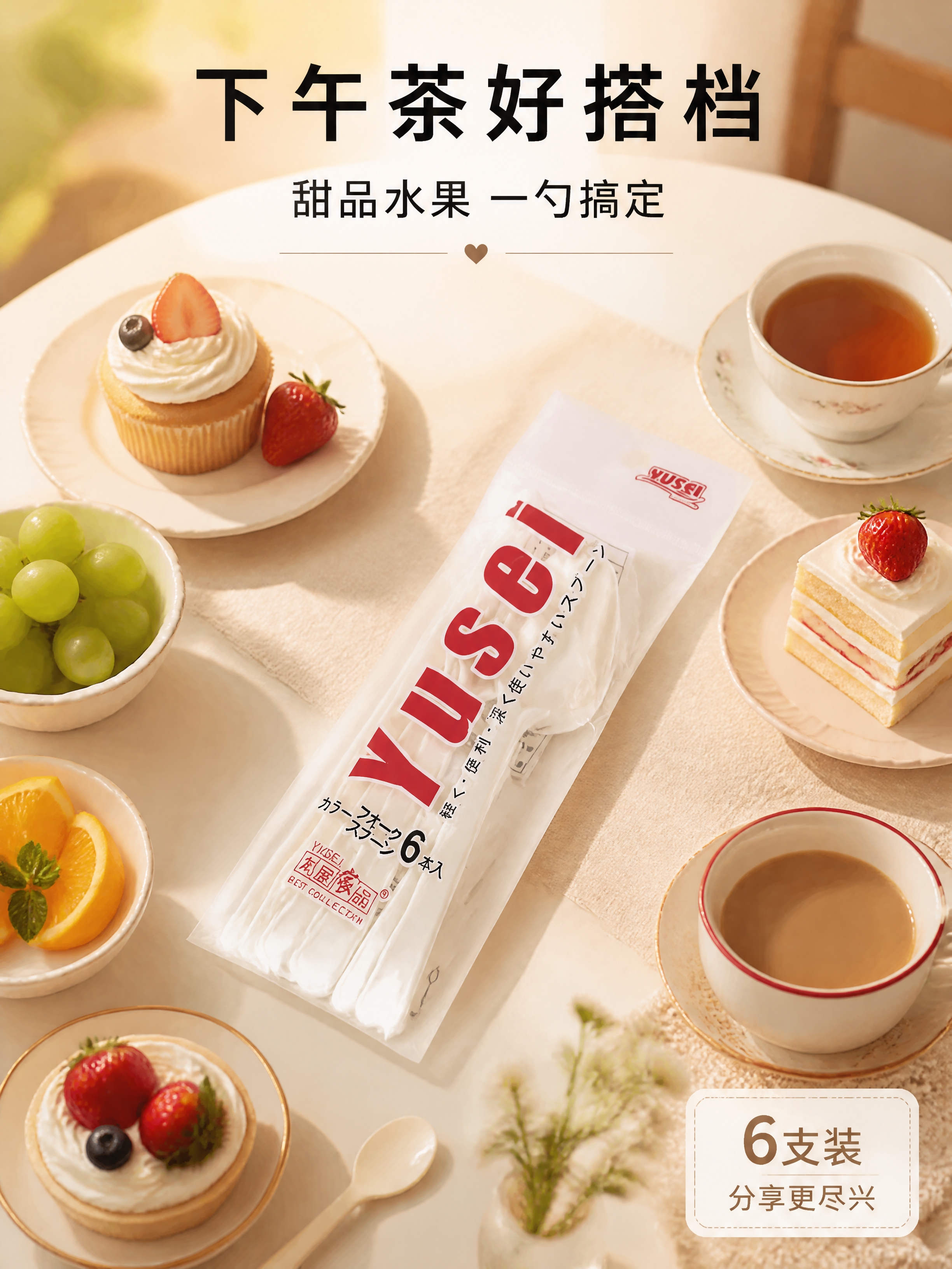 [第3张] 场景展示页 - 下午茶甜品场景。本张使用【图2】作… - 图片创意预览