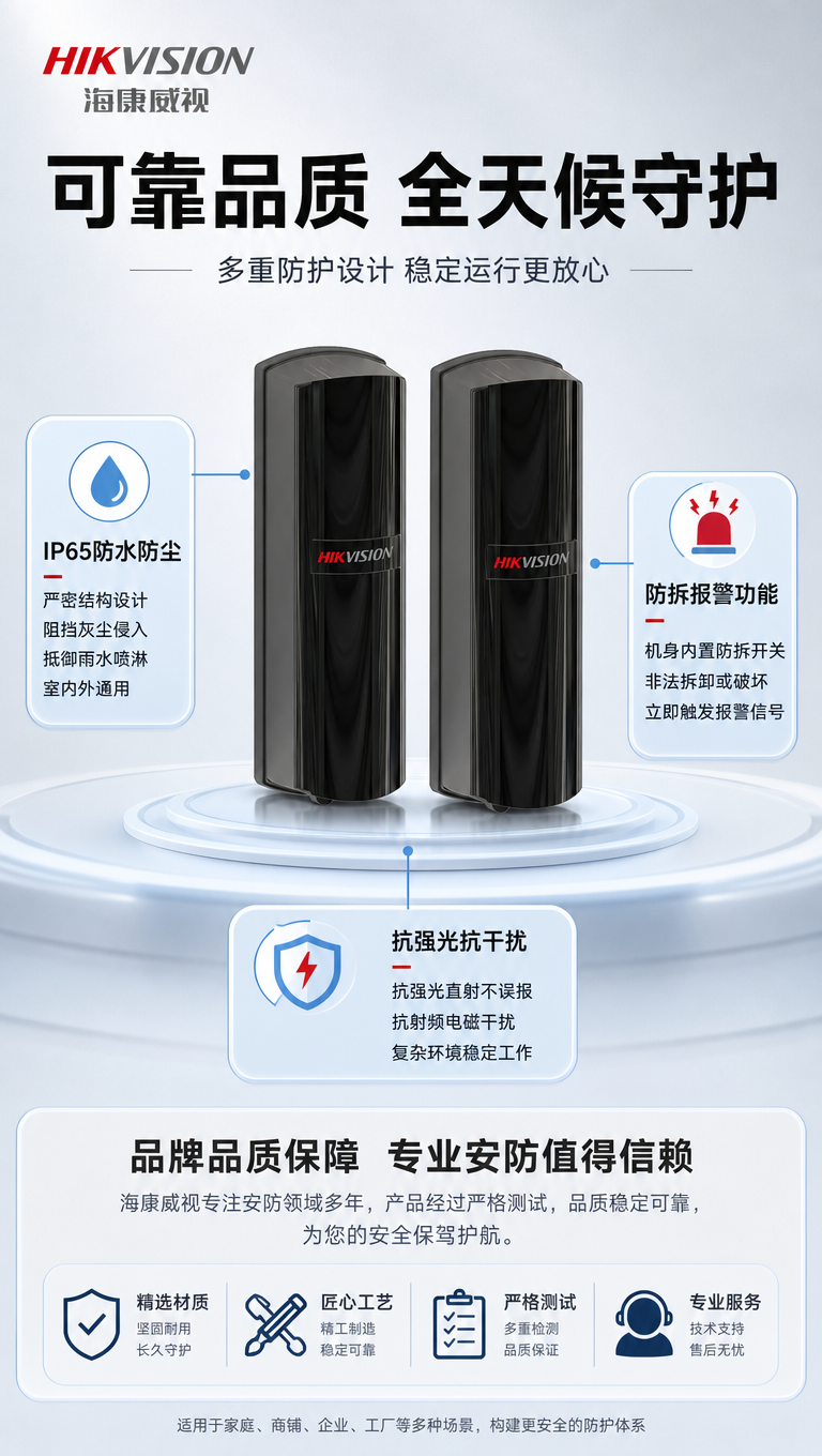 [商品] 使用【图1】海康威视红外对射产品，保留产品黑色柱形外… - 图片创意预览