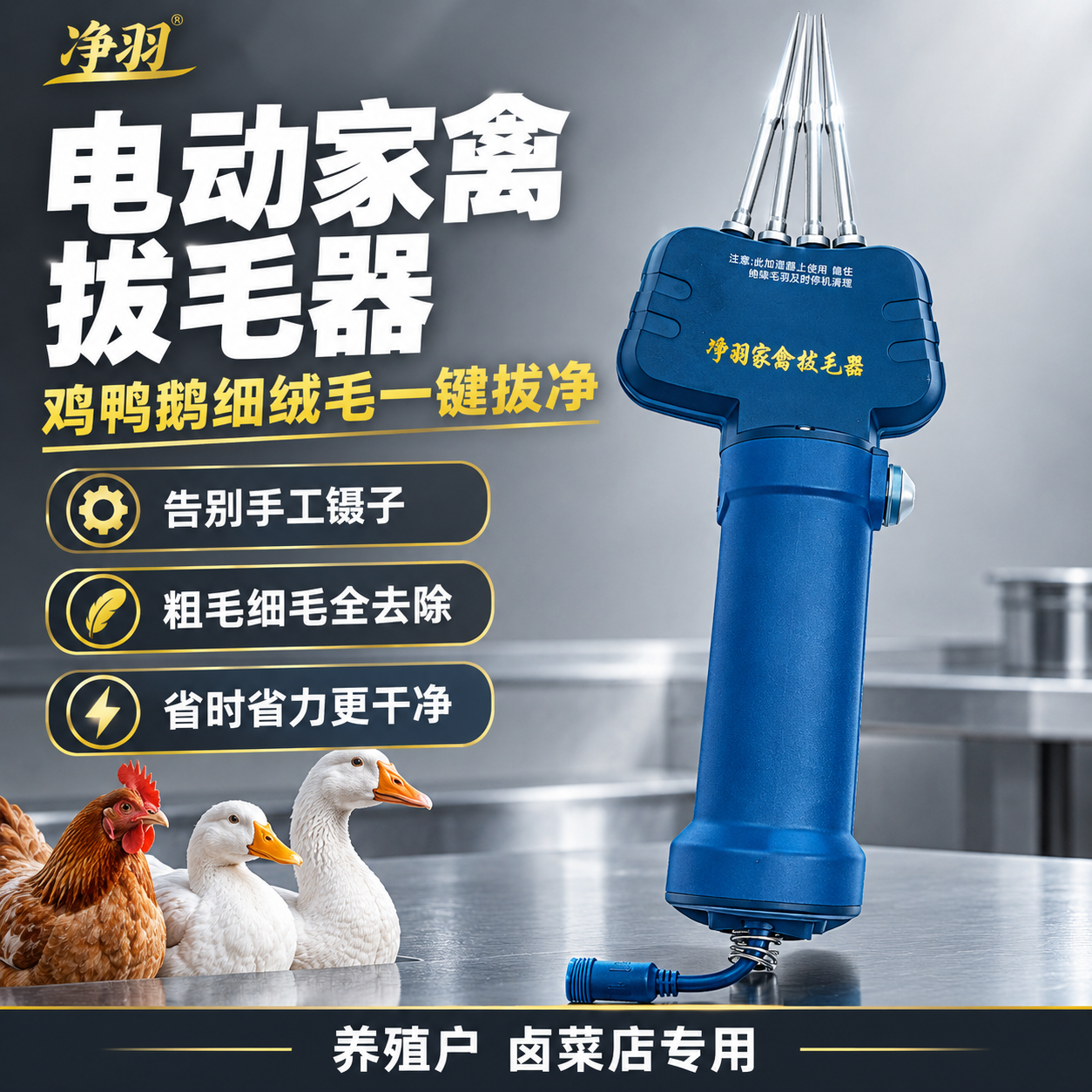 [主图-1] 首图点击率海报，主题：电动家禽拔毛器 鸡鸭鹅细绒… - 图片创意预览