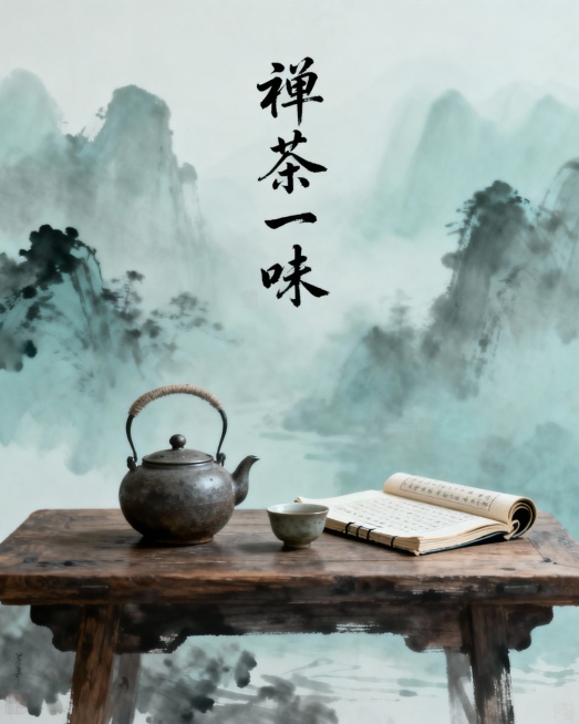 再生成一副，加入  文字  禅茶一味预览效果