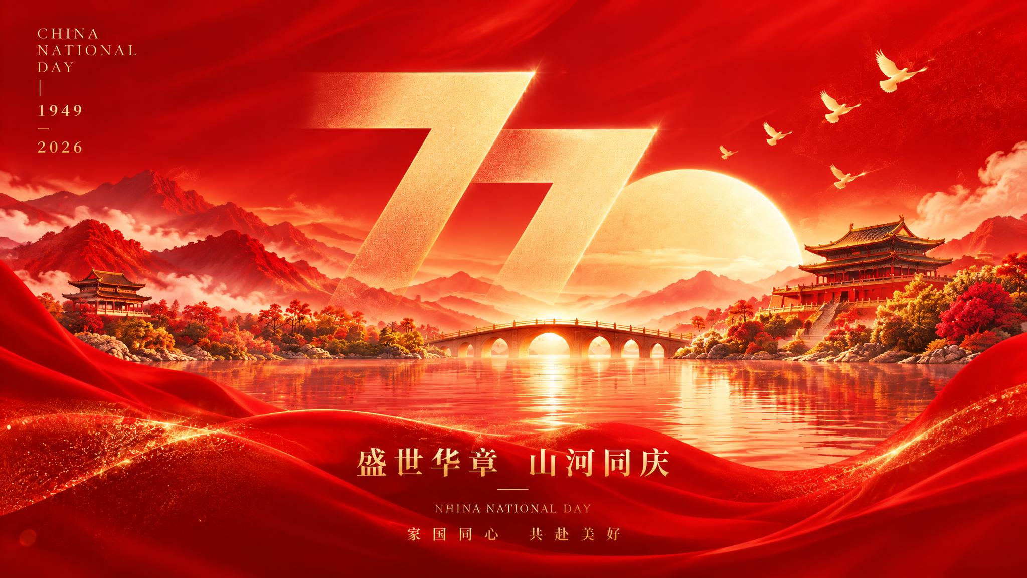 参考图片的红色喜庆风格，重新生成16:9横版画面，红金配色，大… - 图片创意预览