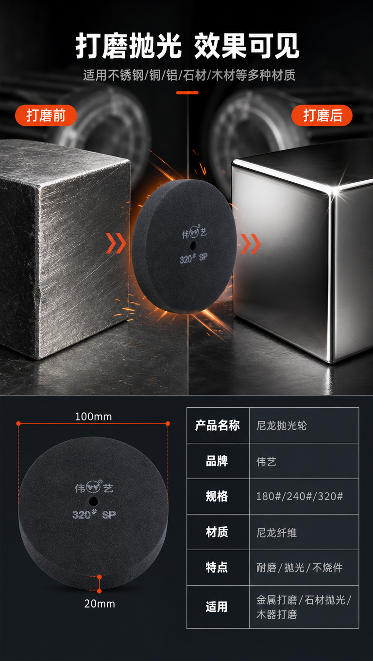 [商品] 使用【图1】伟艺黑色圆形尼龙抛光轮；保留产品圆形厚片… - 图片创意预览